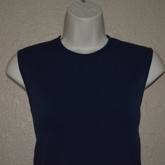 Sz S Balenciaga Navy Stretchy Sleevless Tank Top - Picture 2 of 6